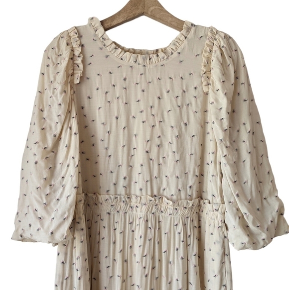 MUNTHE Curtis Floral Midi Dress Cream Pink Embroidered NWT - Picture 3 of 8